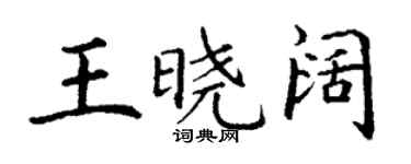 丁谦王晓阔楷书个性签名怎么写