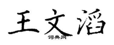 丁谦王文滔楷书个性签名怎么写