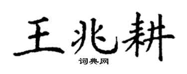 丁谦王兆耕楷书个性签名怎么写