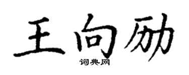 丁谦王向励楷书个性签名怎么写