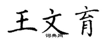 丁谦王文育楷书个性签名怎么写