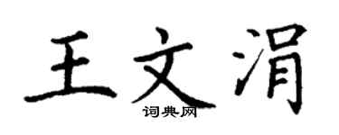 丁谦王文涓楷书个性签名怎么写