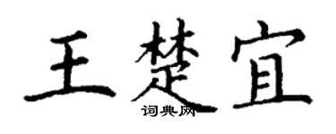 丁谦王楚宜楷书个性签名怎么写