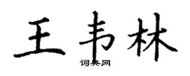 丁谦王韦林楷书个性签名怎么写