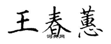 丁谦王春蕙楷书个性签名怎么写