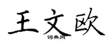 丁谦王文欧楷书个性签名怎么写