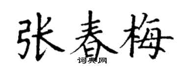 丁谦张春梅楷书个性签名怎么写