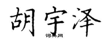 丁谦胡宇泽楷书个性签名怎么写