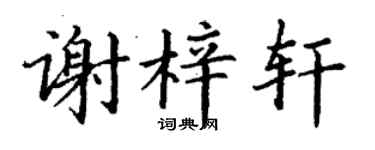 丁谦谢梓轩楷书个性签名怎么写