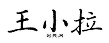 丁谦王小拉楷书个性签名怎么写