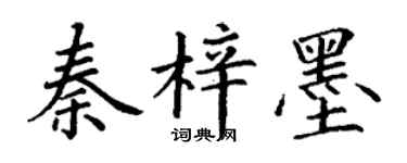 丁谦秦梓墨楷书个性签名怎么写