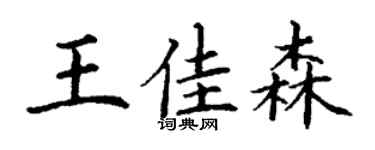 丁谦王佳森楷书个性签名怎么写