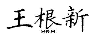 丁谦王根新楷书个性签名怎么写