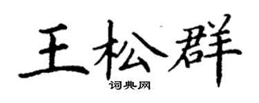 丁谦王松群楷书个性签名怎么写