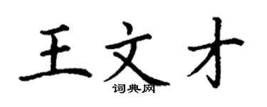 丁谦王文才楷书个性签名怎么写