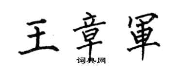 何伯昌王章军楷书个性签名怎么写