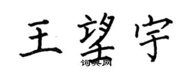 何伯昌王望宇楷书个性签名怎么写