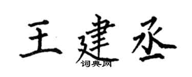 何伯昌王建丞楷书个性签名怎么写