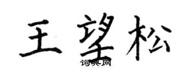 何伯昌王望松楷书个性签名怎么写