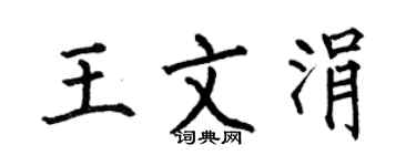 何伯昌王文涓楷书个性签名怎么写