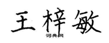 何伯昌王梓敏楷书个性签名怎么写