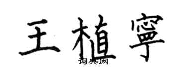 何伯昌王植宁楷书个性签名怎么写