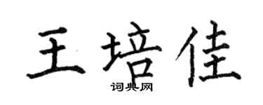 何伯昌王培佳楷书个性签名怎么写