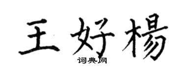 何伯昌王好杨楷书个性签名怎么写