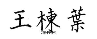 何伯昌王栋叶楷书个性签名怎么写