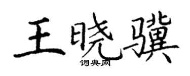 丁谦王晓骥楷书个性签名怎么写