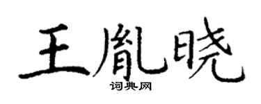 丁谦王胤晓楷书个性签名怎么写