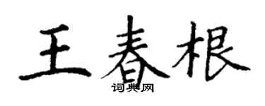 丁谦王春根楷书个性签名怎么写