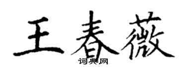 丁谦王春薇楷书个性签名怎么写