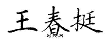 丁谦王春挺楷书个性签名怎么写