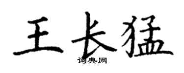 丁谦王长猛楷书个性签名怎么写