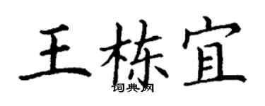 丁谦王栋宜楷书个性签名怎么写