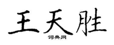 丁谦王天胜楷书个性签名怎么写