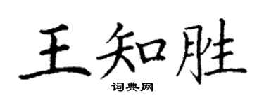 丁谦王知胜楷书个性签名怎么写