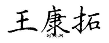 丁谦王康拓楷书个性签名怎么写