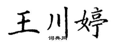 丁谦王川婷楷书个性签名怎么写