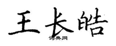 丁谦王长皓楷书个性签名怎么写