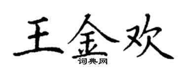 丁谦王金欢楷书个性签名怎么写