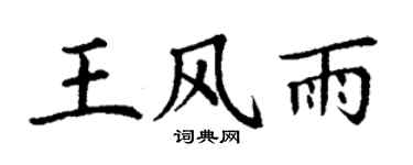 丁谦王风雨楷书个性签名怎么写