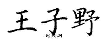 丁谦王子野楷书个性签名怎么写