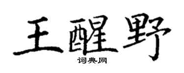 丁谦王醒野楷书个性签名怎么写