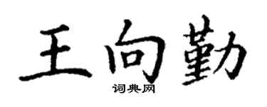 丁谦王向勤楷书个性签名怎么写