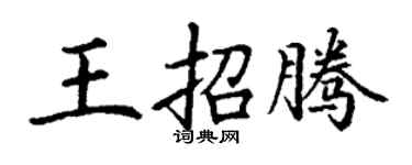 丁谦王招腾楷书个性签名怎么写