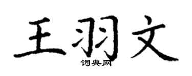 丁谦王羽文楷书个性签名怎么写