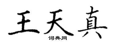 丁谦王天真楷书个性签名怎么写