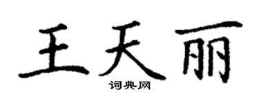 丁谦王天丽楷书个性签名怎么写